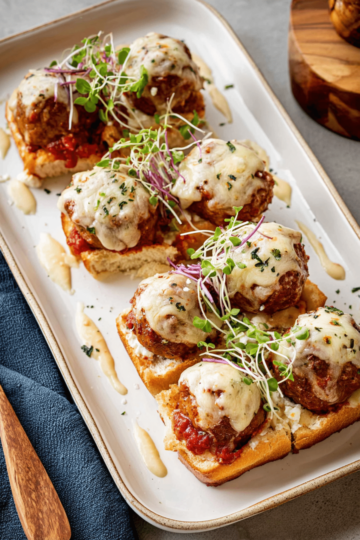 Pull-Apart Meatball Sliders with Herbed Ricotta