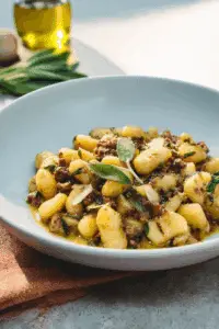 Potato Gnocchi in a Sage Sausage Butter Sauce