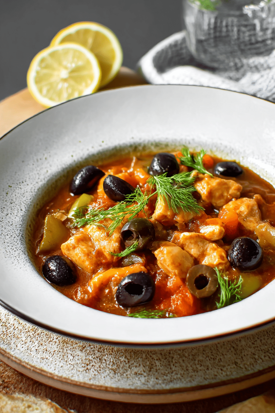 Chicken Stew With Black Olives