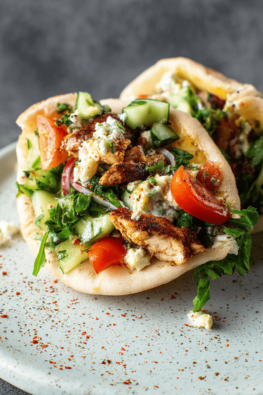 Mediterranean Style Chicken Pitas