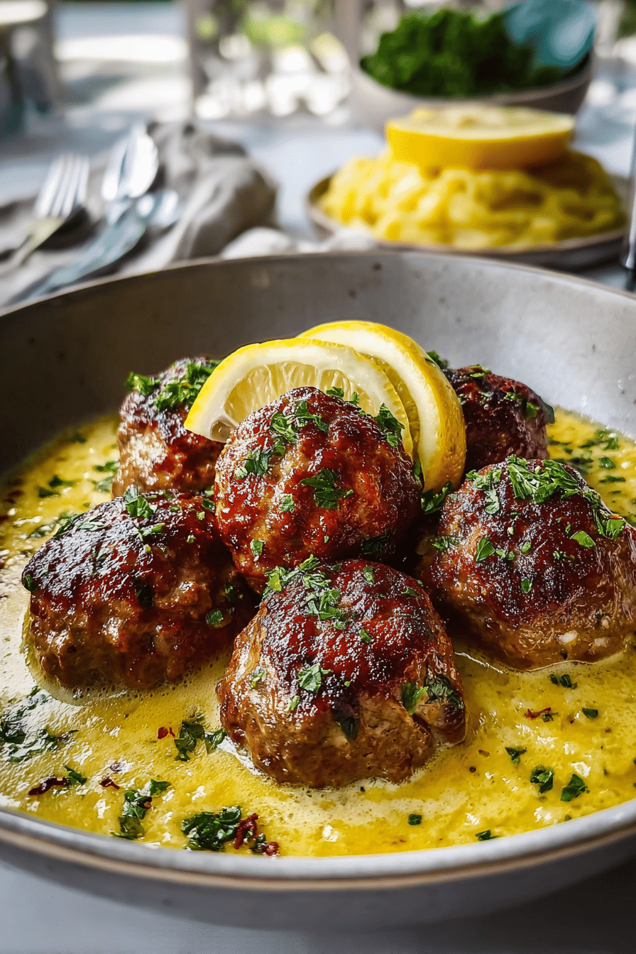 Greek Meatballs in Lemon Sauce