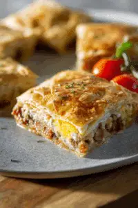 Breakfast Stuffed Puff Pastry Bars