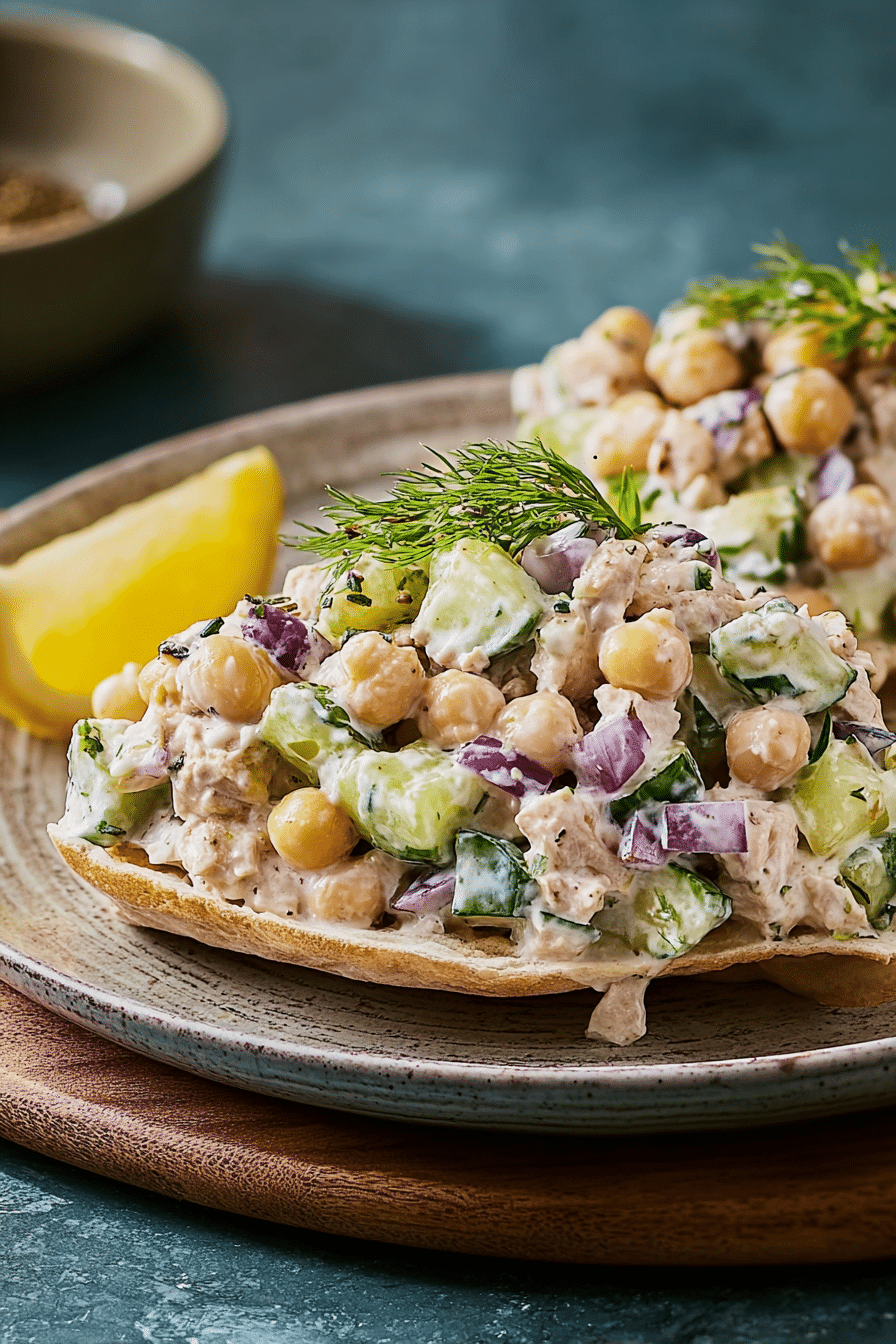 Tzatziki Chickpea Chicken Salad