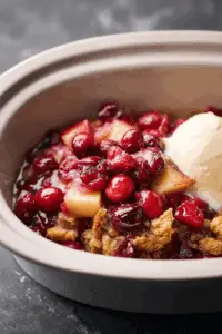Slow Cooker Cranberry Apple Cobbler