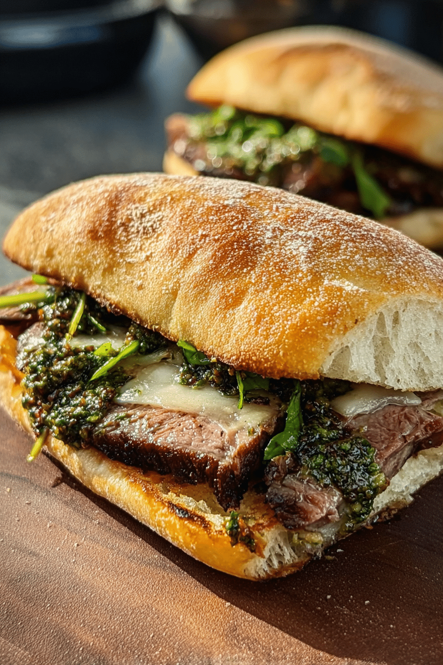 Asiago Chimichurri Steak Sandwiches