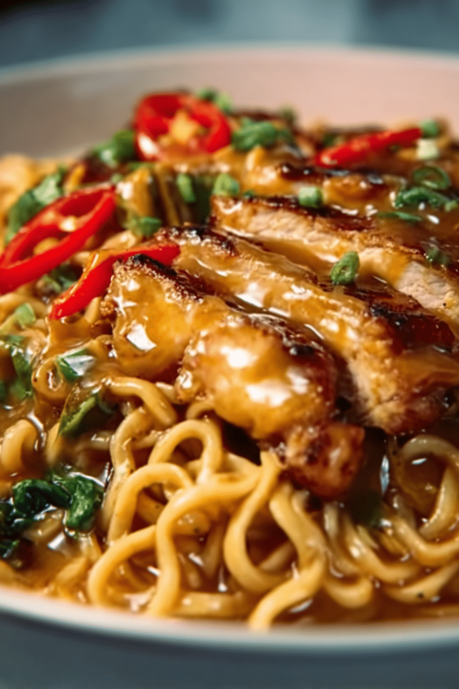 Spicy Peanut Chicken Noodle Bowls