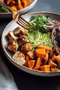 Avocado Mojo Bowls with Sweet Potato and Chicken Recipe