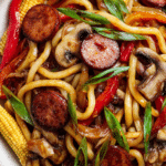 20-Minute Udon Noodle Stir Fry with Sausage