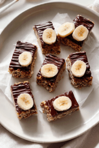 No-Bake Chocolate Peanut Butter Banana Oat Bars