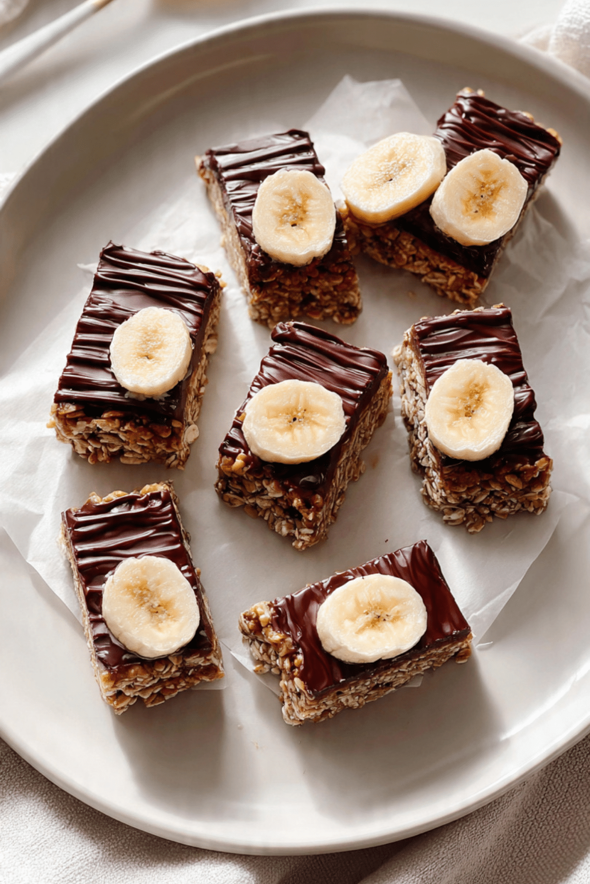 No-Bake Chocolate Peanut Butter Banana Oat Bars