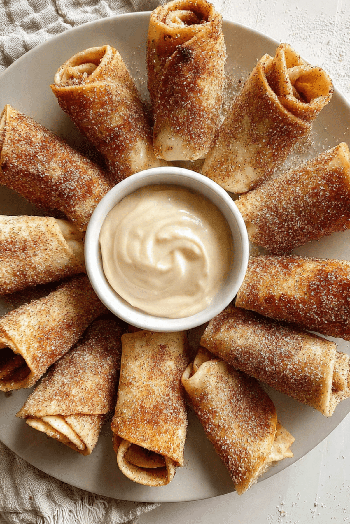 Crispy Cinnamon Sugar Tortilla Rolls