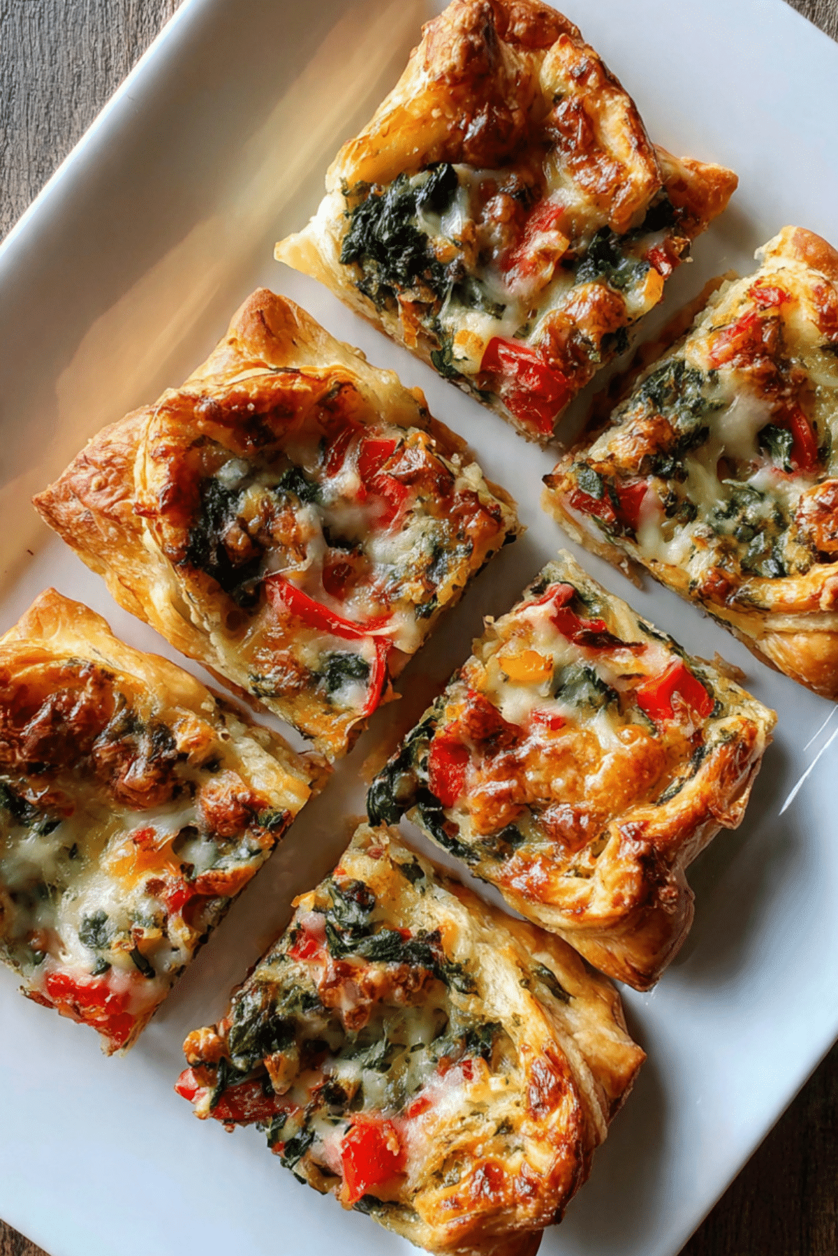 Spinach, Pepper & Carrot Crescent Squares