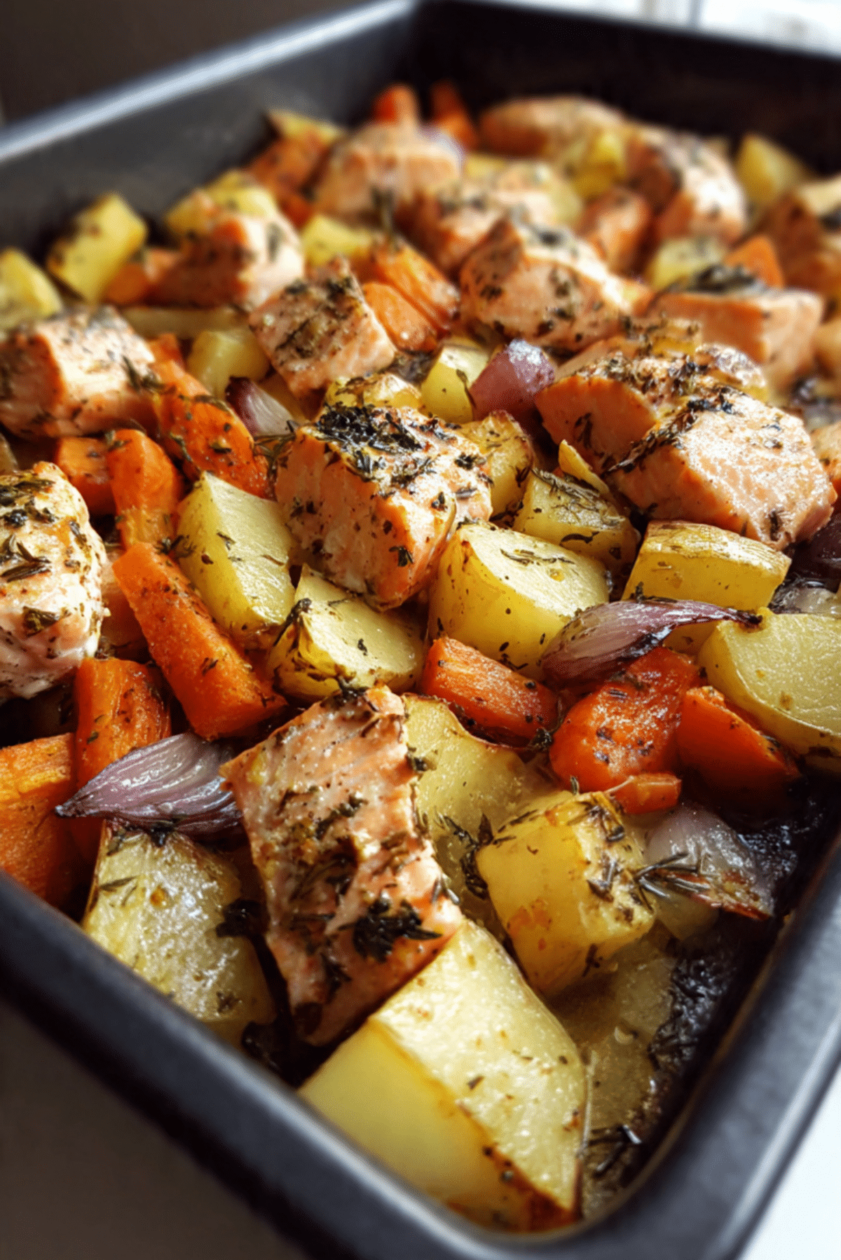 One Pan Salmon and Veggies
