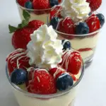 White Choco-Cheesecake Triple Berry Pudding Cups