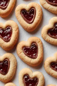 Heart Shaped Thumbprint Cookies