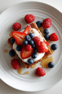 Cinnamon Breakfast Squares with Yogurt and Berries