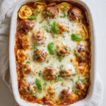 Easy Baked Tortellini with Italian Sausage Meatballs