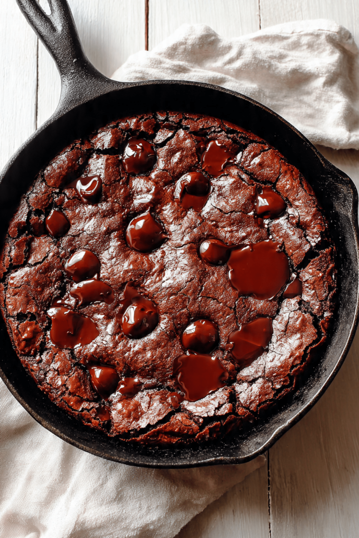 Skillet Brownie with Homemade Jarred Brownie Mix Recipe