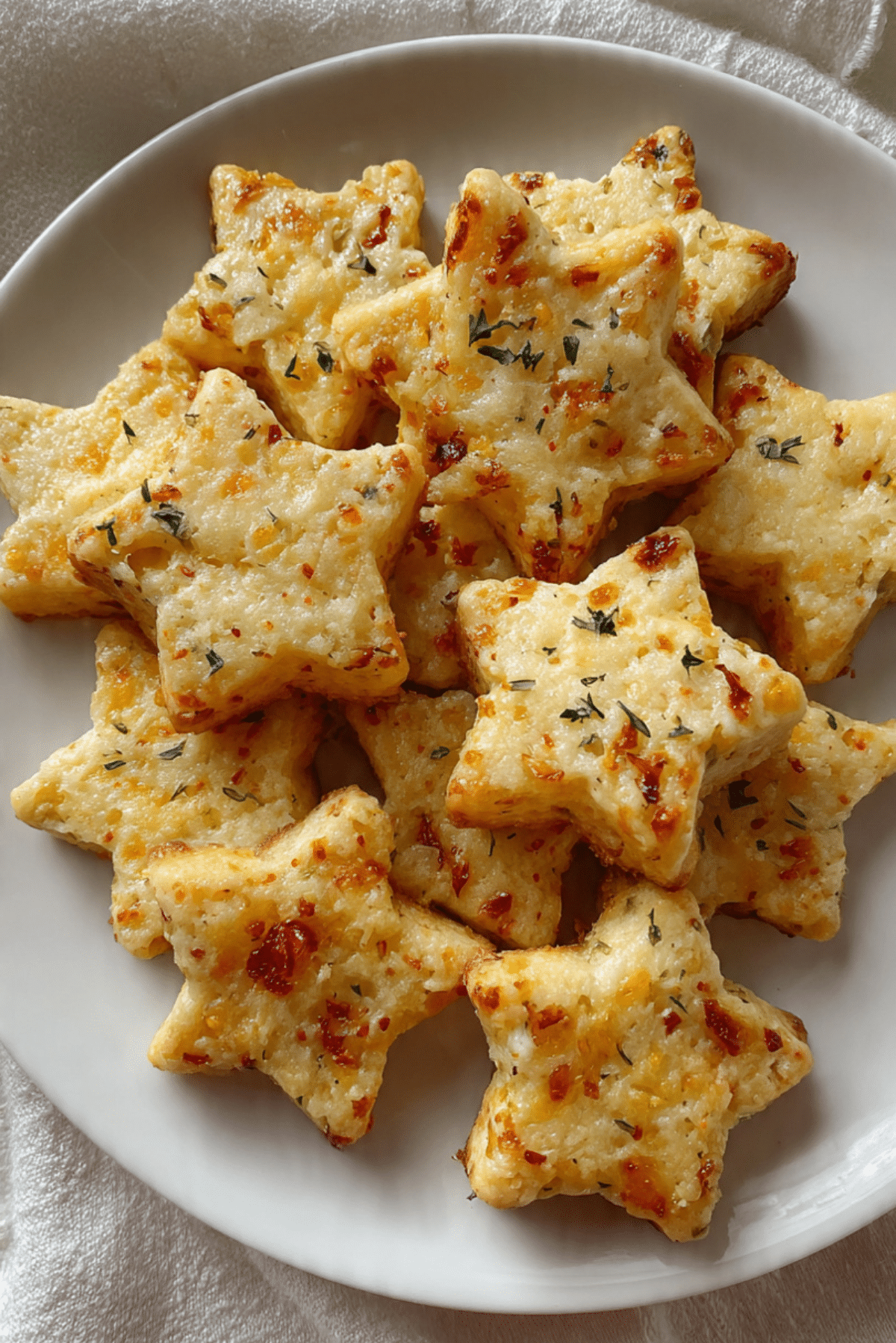 Chili Cheese Shortbread Star Cookies