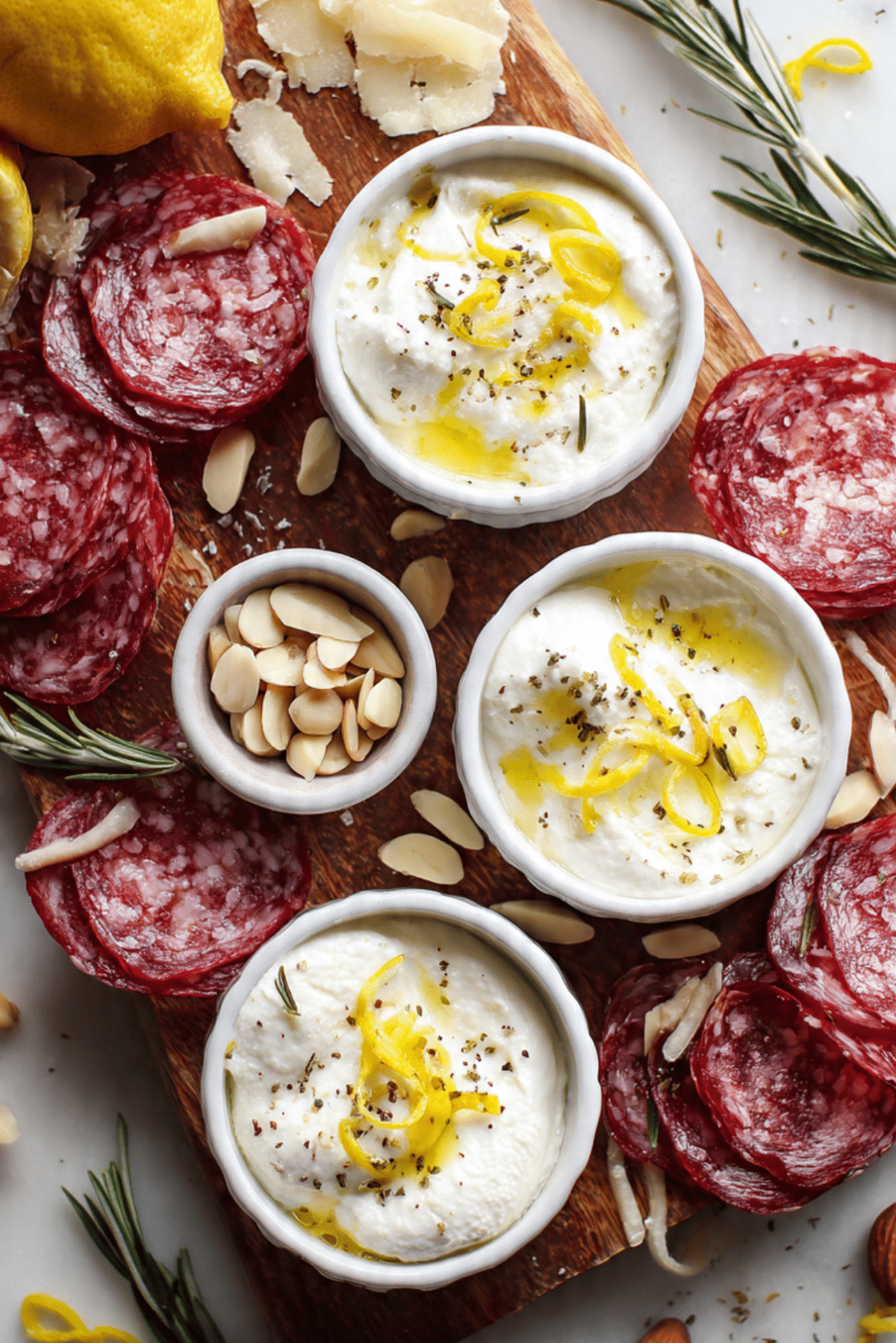 Burrata with Lemon Pepper Salami Bites