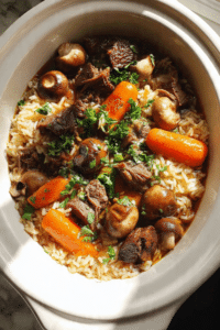 Slow Cooker Full Dinner Pot Roast (With Rice)