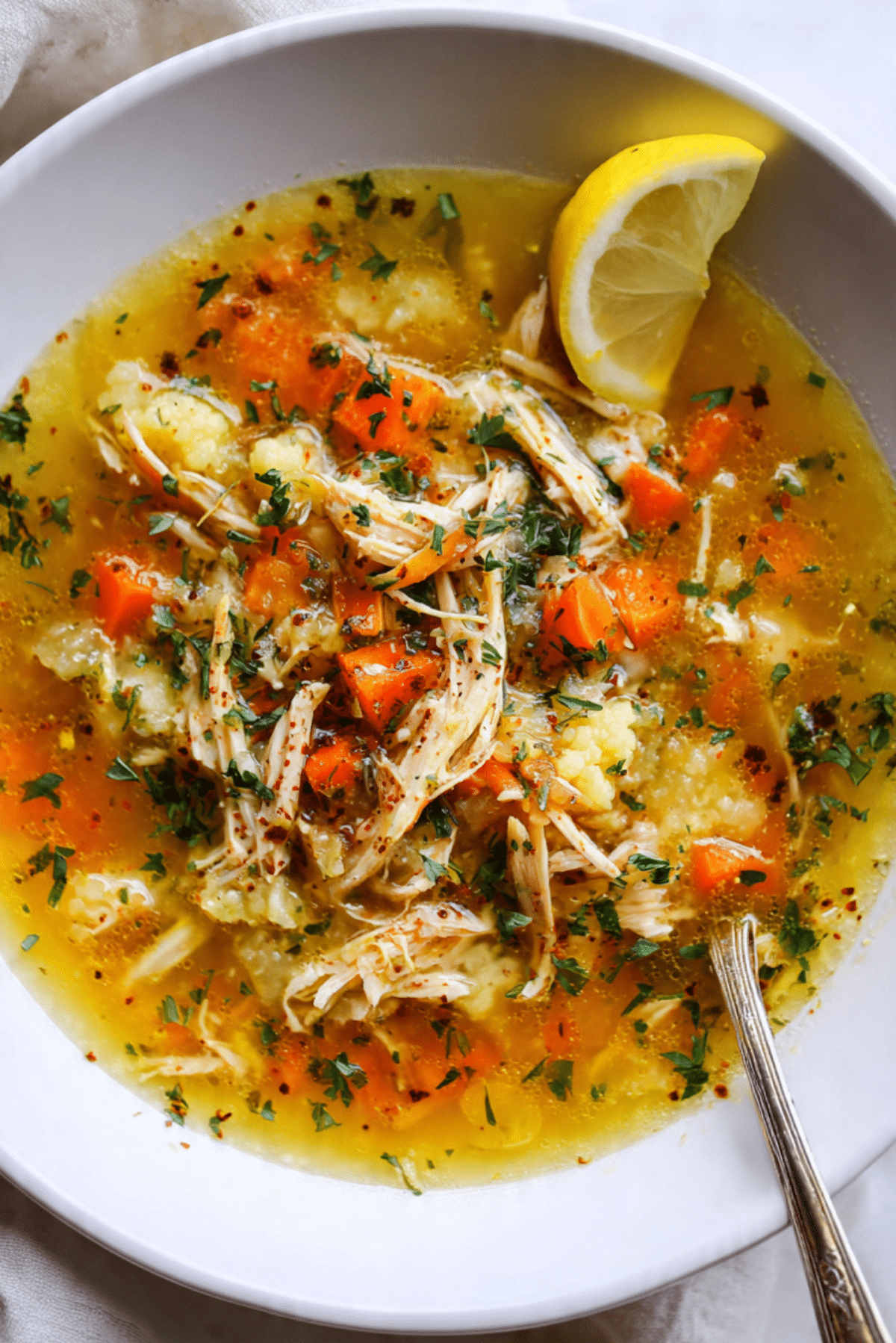 Anti Inflammatory Cauliflower Chicken Soup