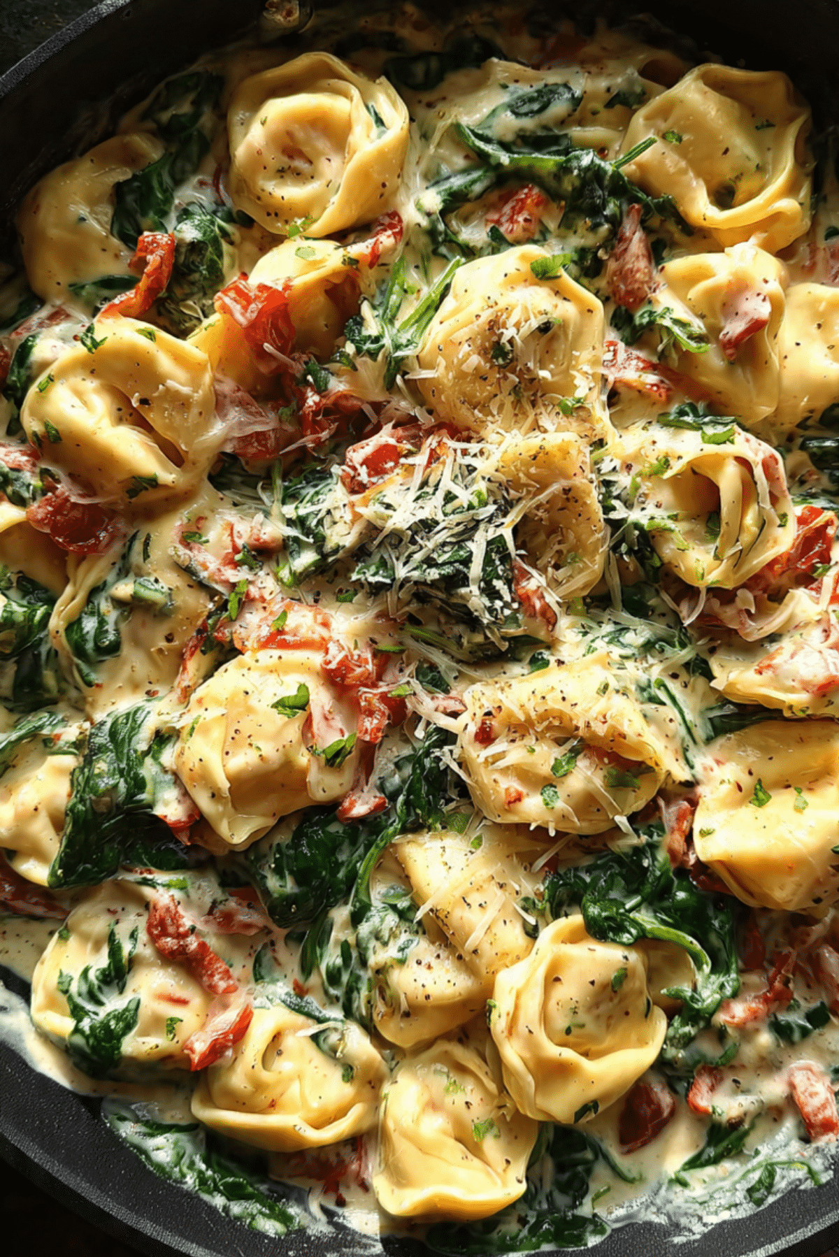 Creamy Spinach Tomato Tortellini Recipe