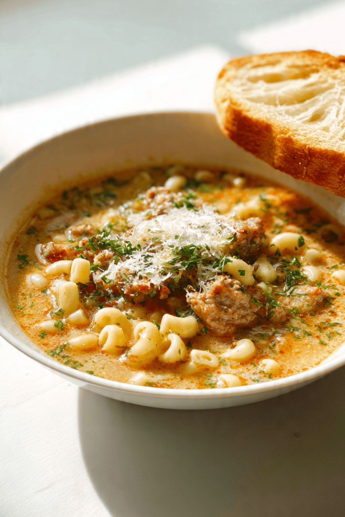 Creamy Sicilian Sausage & Ditalini Soup