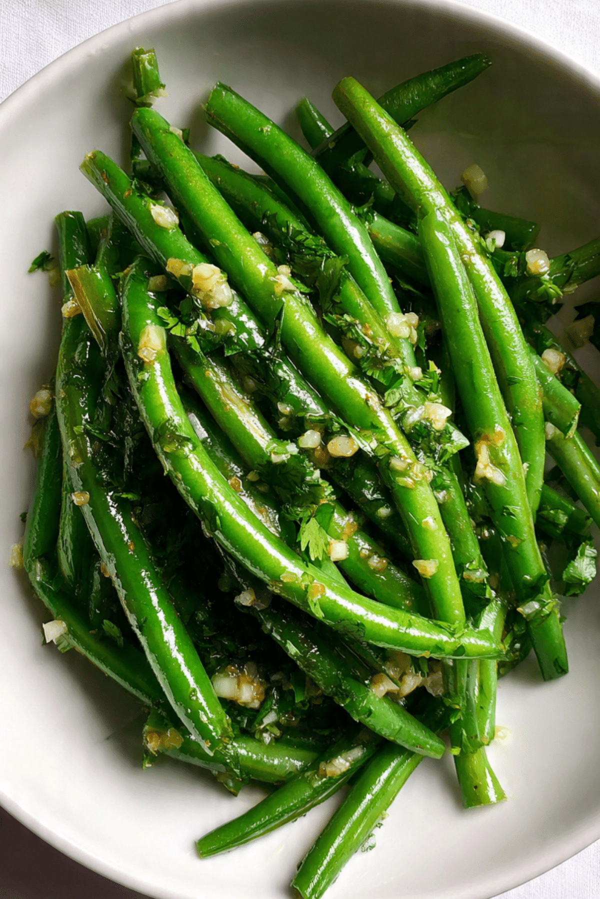 5 Ingredient Garlic and Cilantro Green Beans with EVOO