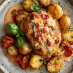 Creamy Tomato Chicken Breast Pan-Fried Potatoes
