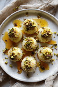 Ricotta Pistachio Honey Bites