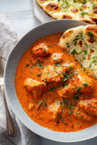 Easy Chicken Tikka Masala with Cheesy Garlic Naan