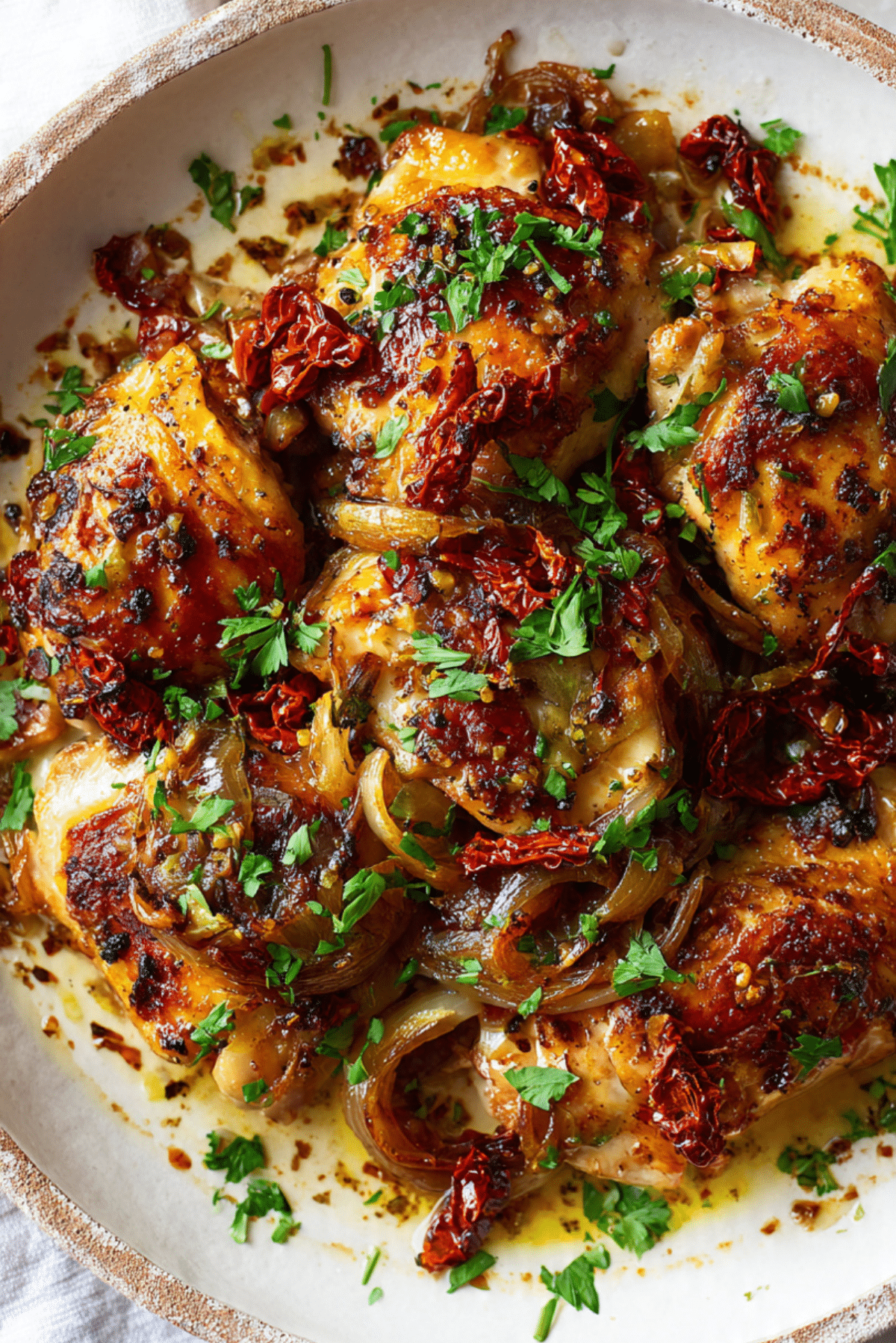 Baked Caramelized Onions and Chicken