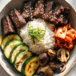 Korean BBQ Flanken Short Ribs with Grilled Vegetables