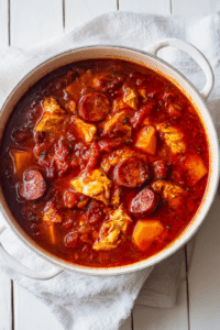 Slow Cooker Chicken Chorizo Sweet Potato Stew