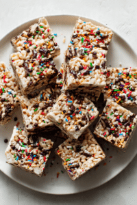 Brown Butter Chocolate Pretzel Rice Crispy Treats