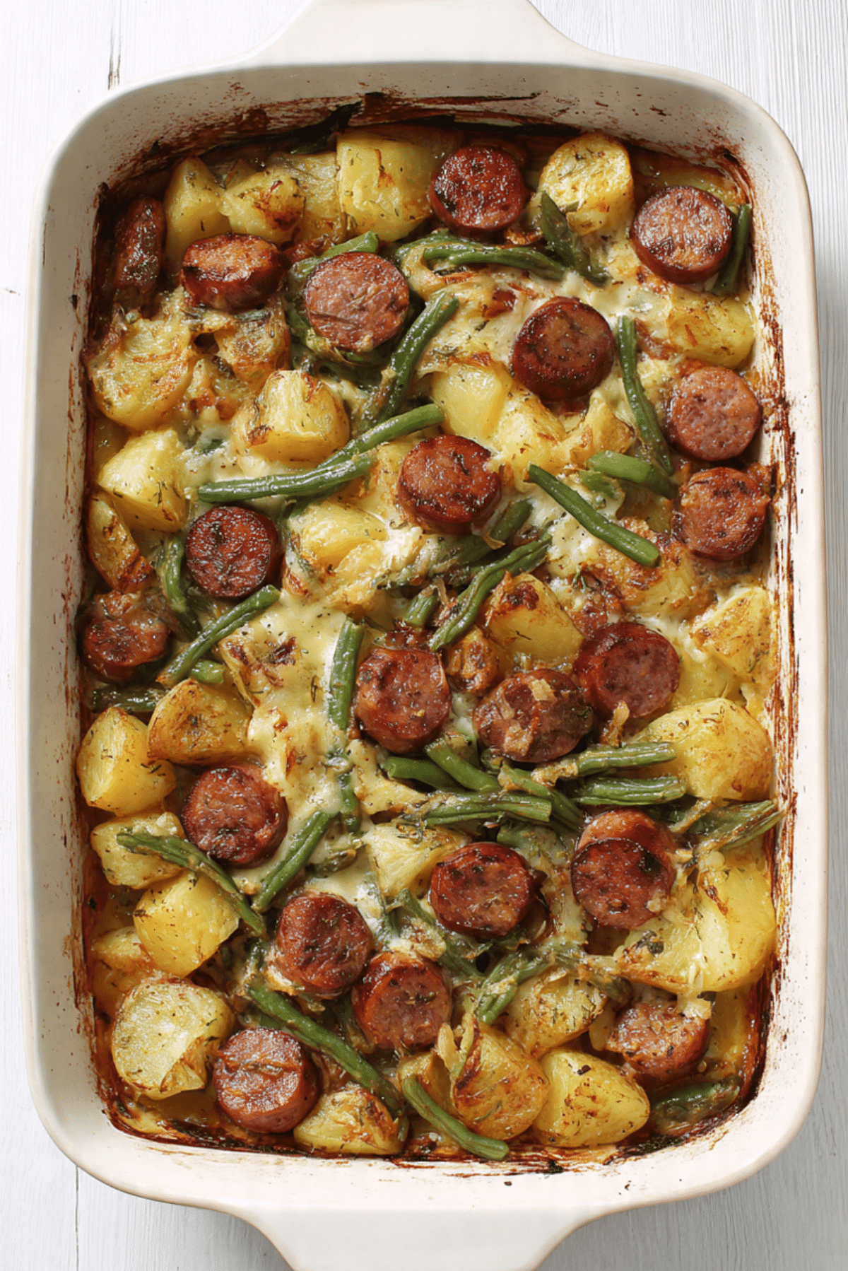 Kielbasa Potato and Green Bean Casserole