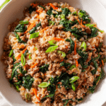 Slow Cooker Korean Beef Spinach Rice