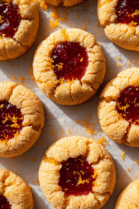 Oversize Raspberry Orange Thumbprint Cookies