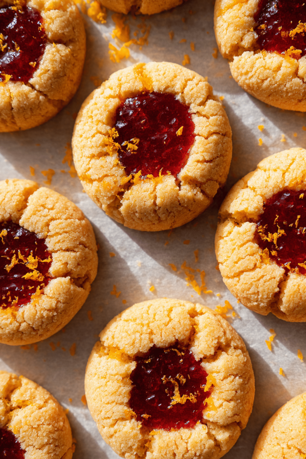 Oversize Raspberry Orange Thumbprint Cookies