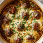 Low Carb French Onion Soup with Meatballs