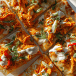 20 Minute Buffalo Chicken Flatbread Pizza