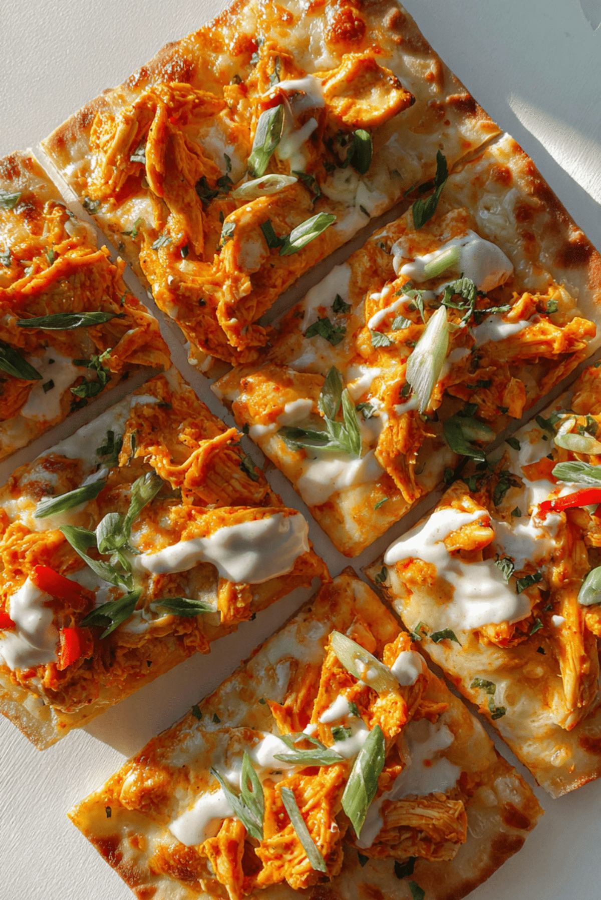 20 Minute Buffalo Chicken Flatbread Pizza