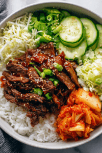 Beef Bulgogi Bowl with Tender Steak and Rice