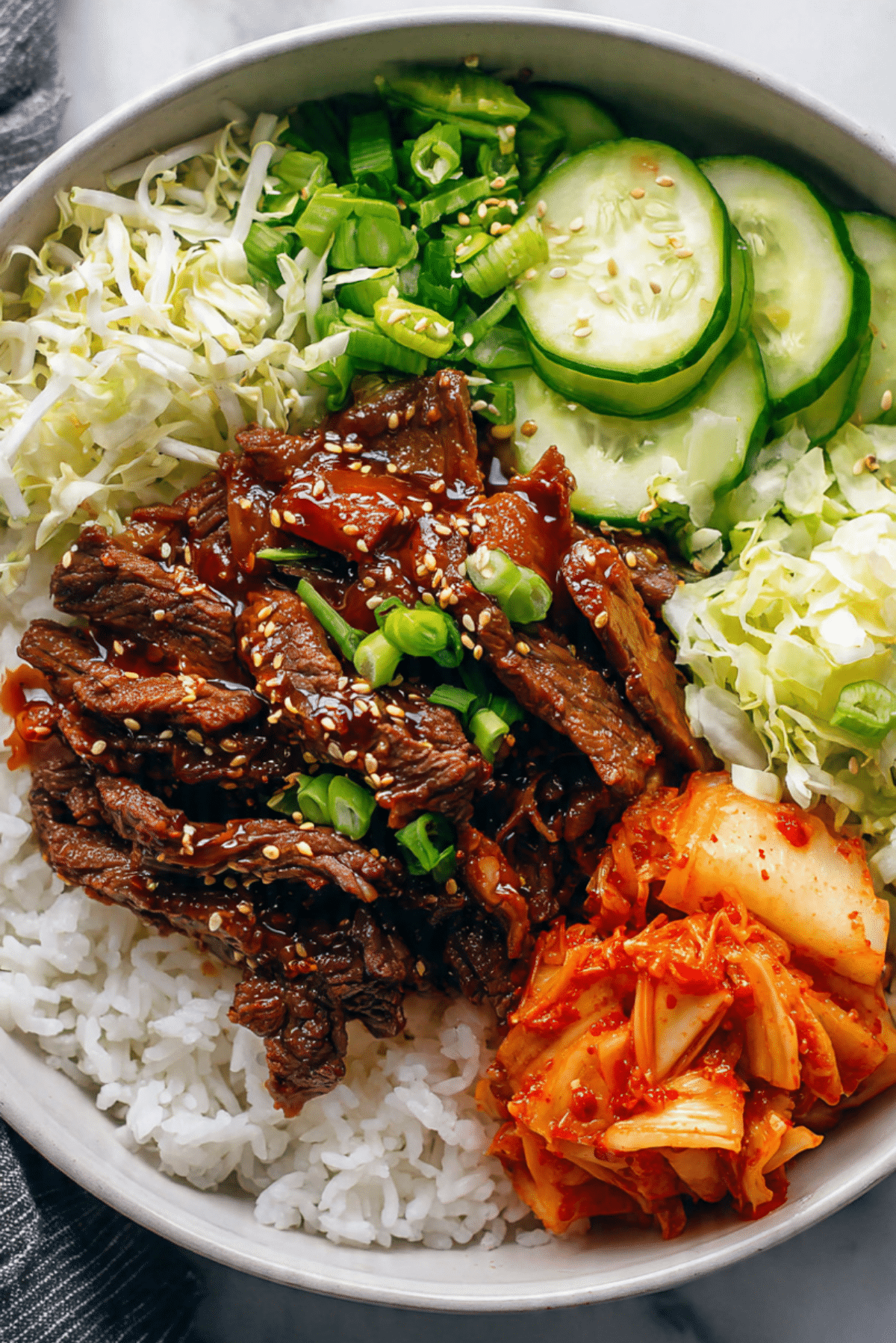 Beef Bulgogi Bowl with Tender Steak and Rice