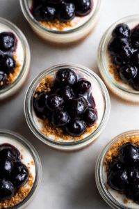 Blueberry Lemon No Bake Cheesecake Jars
