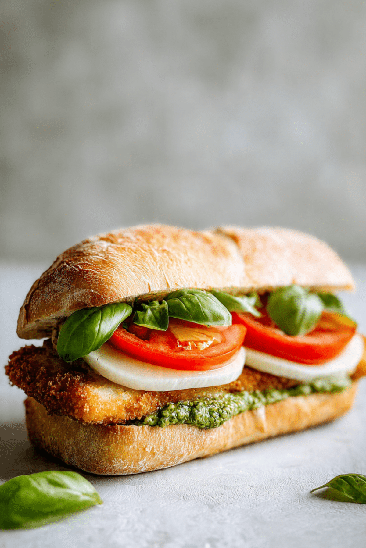 Chicken Schnitzel Pesto Sandwich