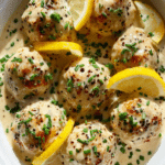 Lemon and Creamy Parmesan Chicken Meatballs