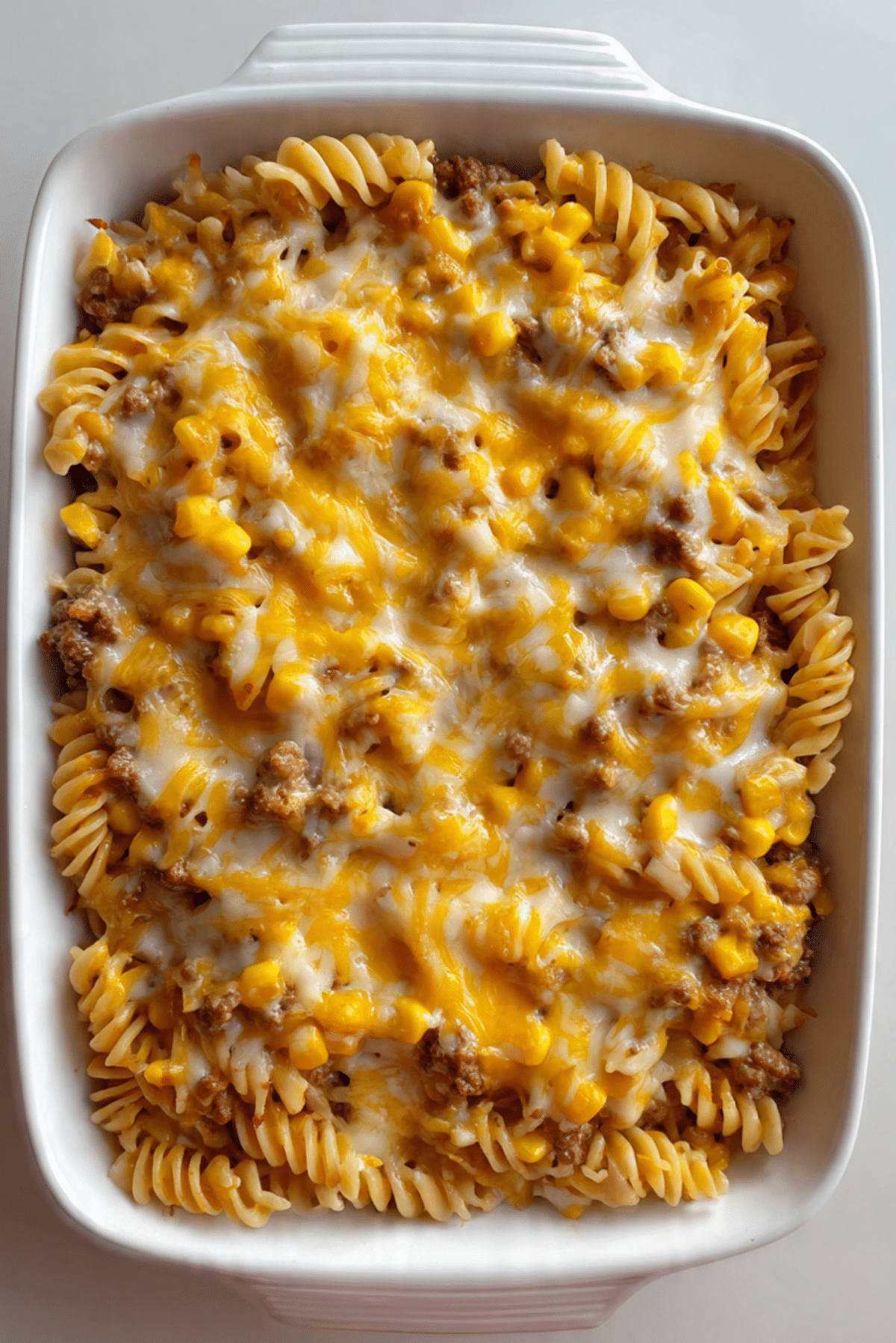 Loaded Cheddar Ranch Beef And Sweet Corn Rotini Bake