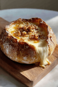 Oozy Baked Brie in a Bread Bowl